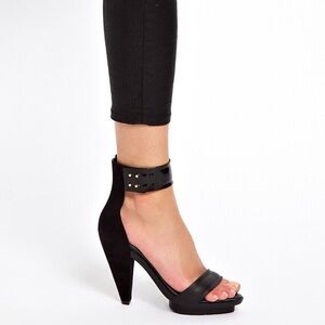 Melissa + Pedro Lourenco Black Ankle Strap Heels Size 5